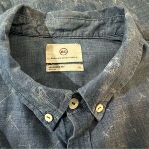 AG Adriano Goldschmied Button Up Blue Dandelion Short Sleeve Shirt Men’s Size XL